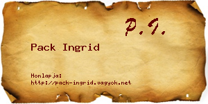 Pack Ingrid névjegykártya